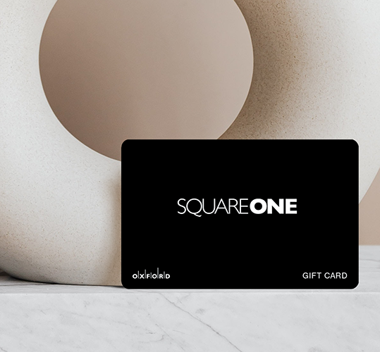 Square One gift card in front of a vase