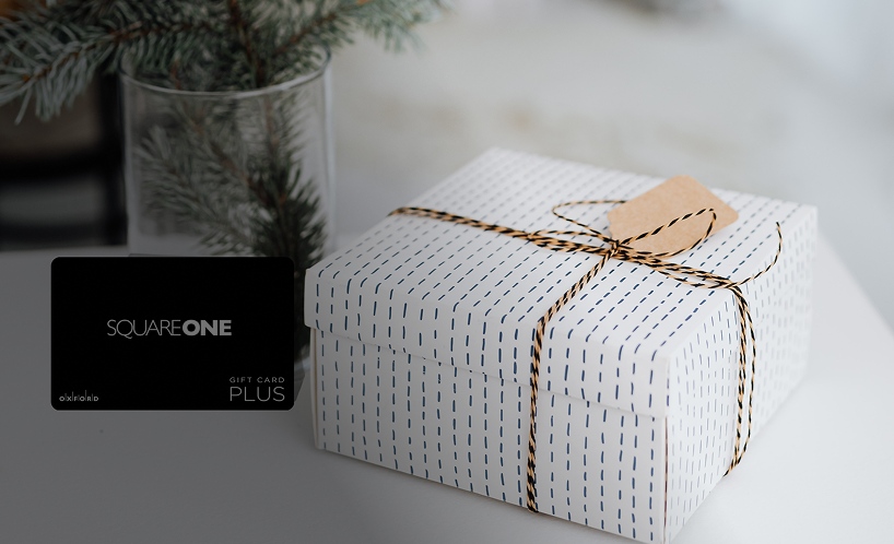 Square One gift card ordered online, wrapped and delivered ready to gift
