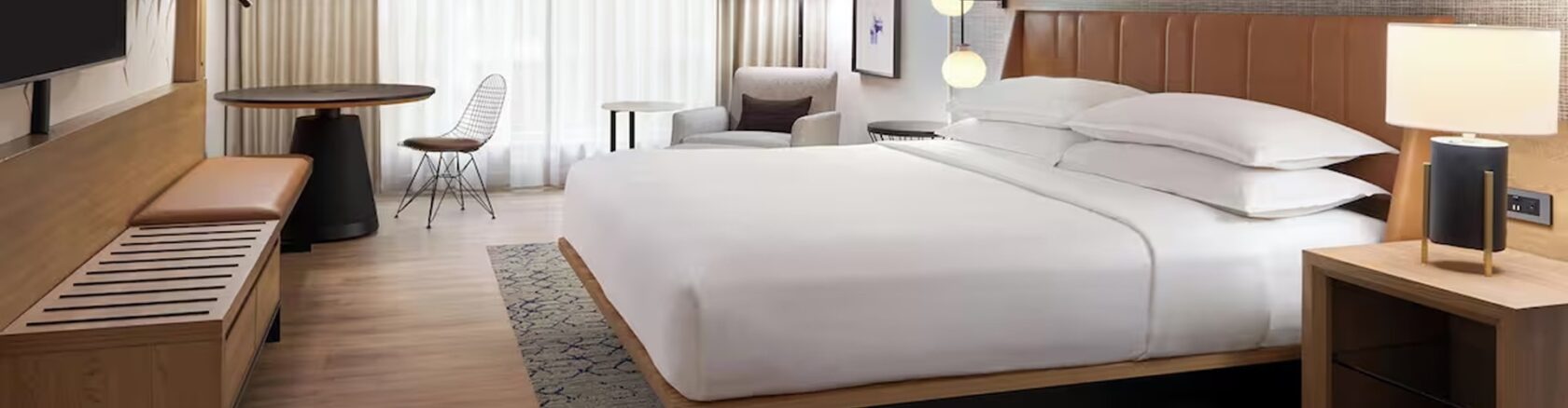 Comfortable hotel room offering a convenient and relaxing stay for visitors near the shopping centre