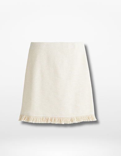 H&M Boucle Skirt With Fringe