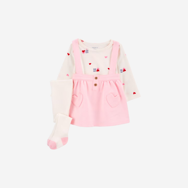 Baby 3-Piece Heart Print Jumper & Tights