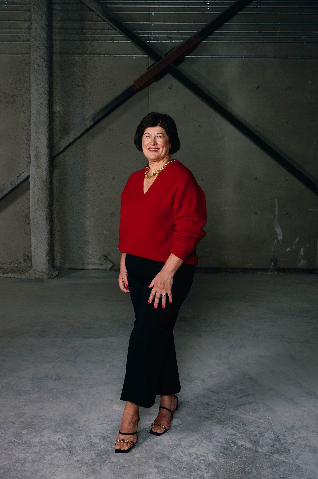 Sweater: Tory Burch | Pant: Simons | Jewelry: Banana Republic | Heel: Aldo