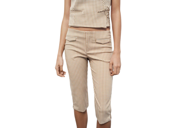 Zara Gingham Capri Pants