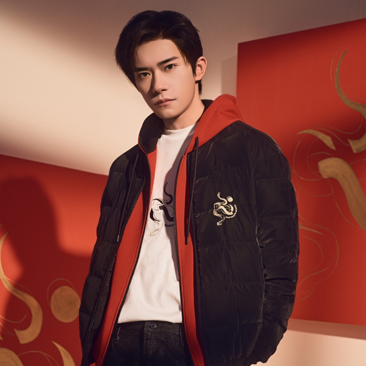Armani red black hoodie