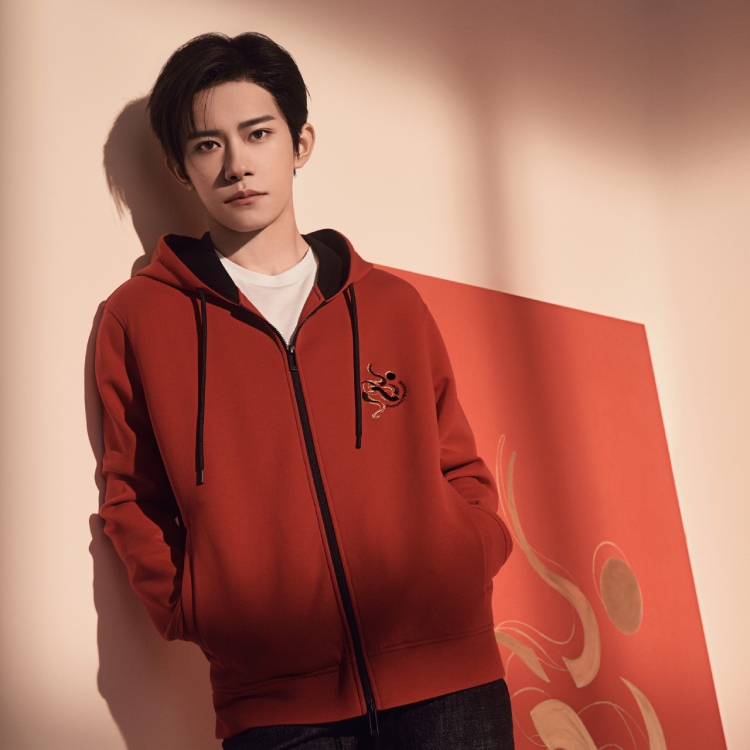 Armani red hoodie