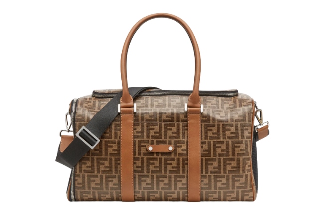 Brown Fabric Dog Carrier at Fendi