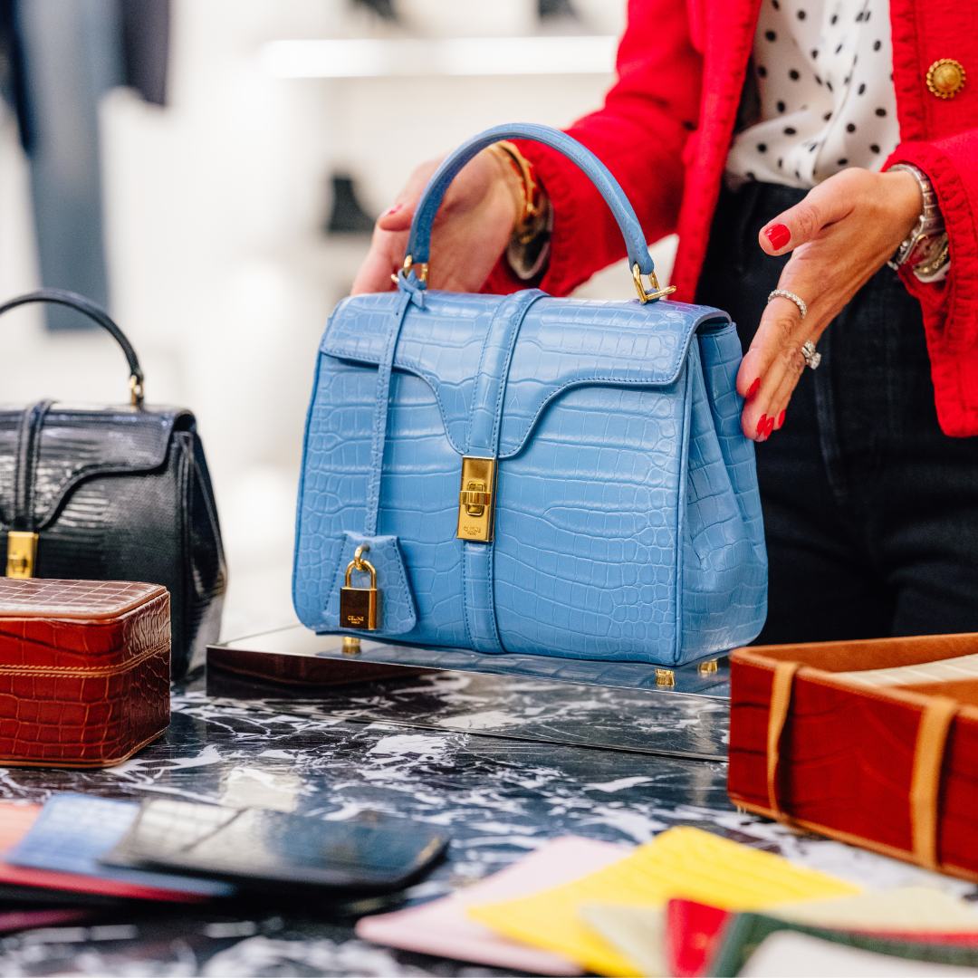 Celine luxury handbag blue
