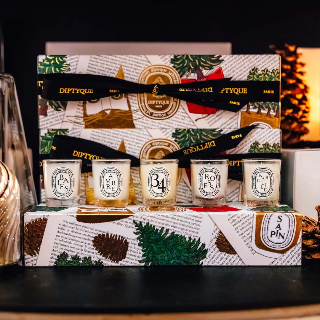 Holiday mini candle gift set