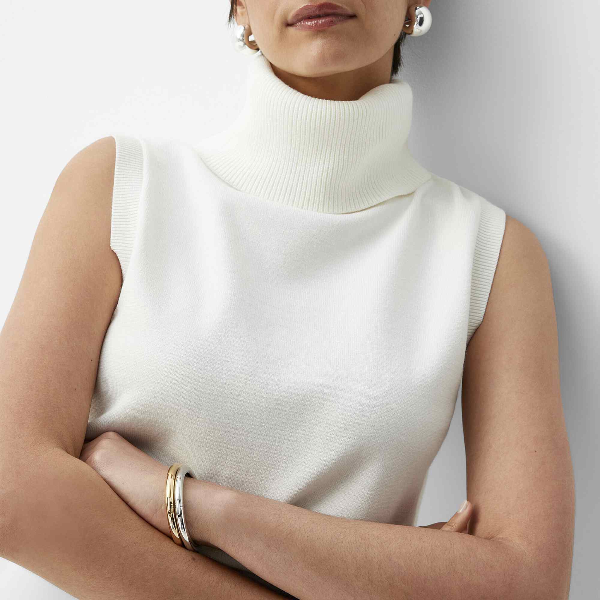 Flowy Turtleneck Sweater Vest