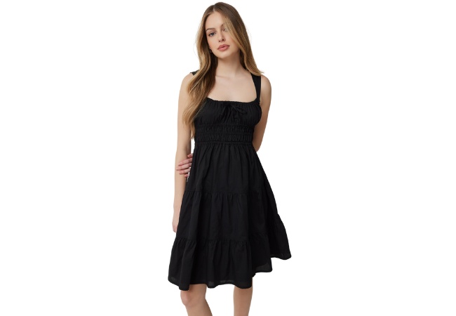 Ardene Poplin Tiered Midi Dress