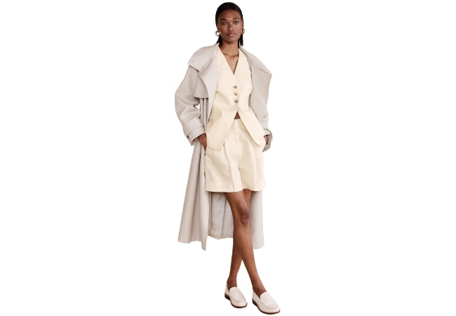 Banana republic lina pleated linen short