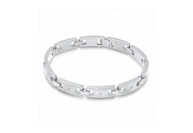 Peoples Jewellers Men's Diamond Accent Bracelet in Stainless Steel - 8.25, $99