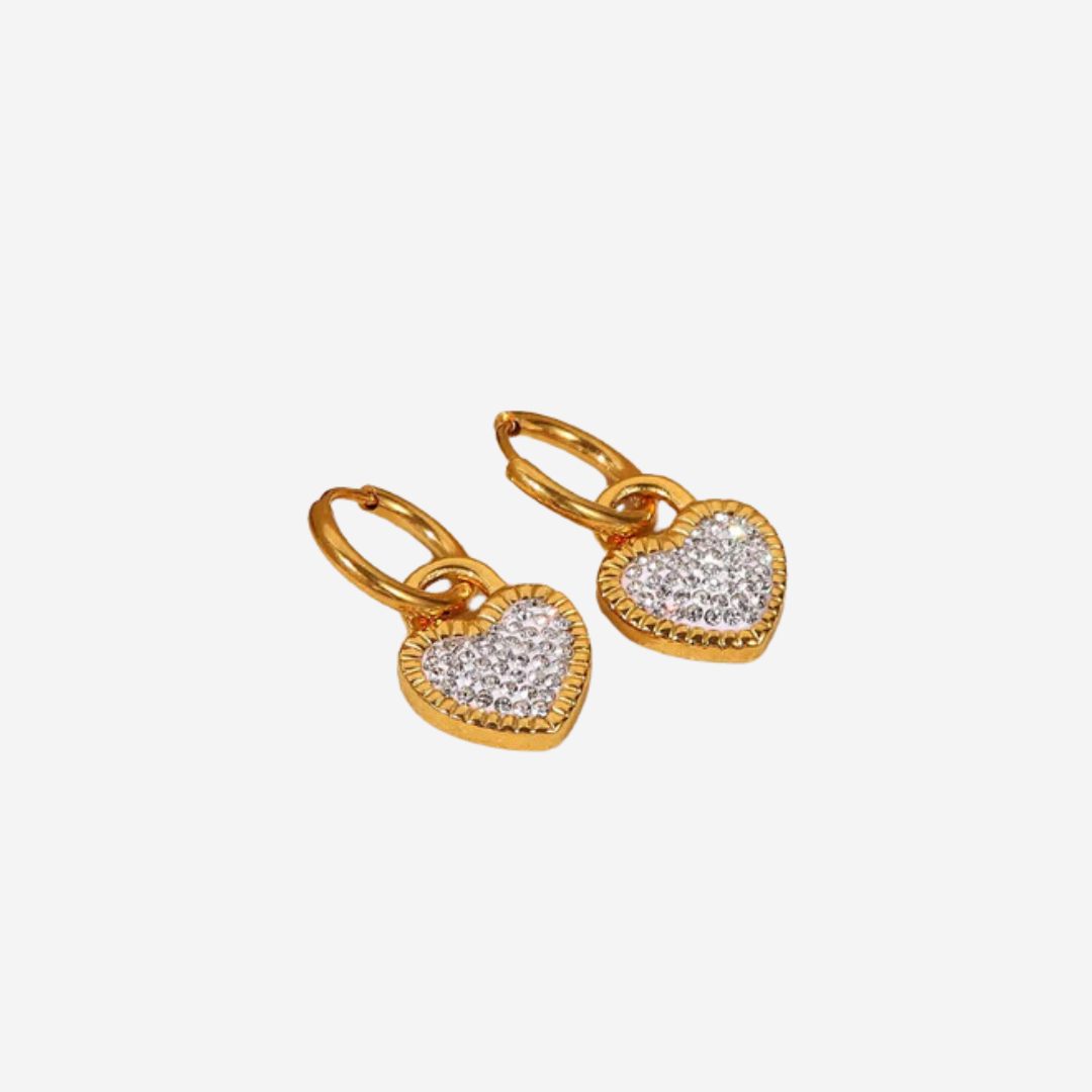 Gold Plated Heart Hoop Earring Glitter & Co.