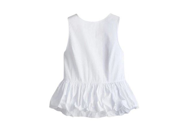H&M Tie-detail Bubble-hem Top