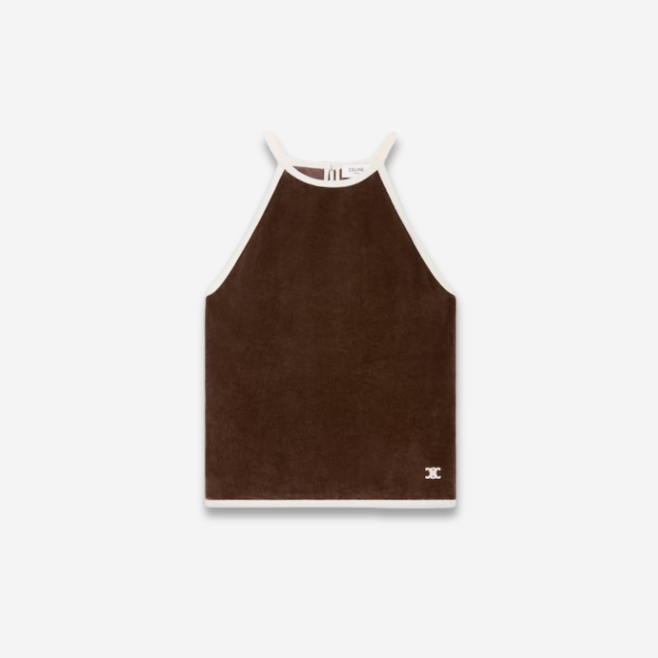 Celine Triomphe Velvet Jersey Tank