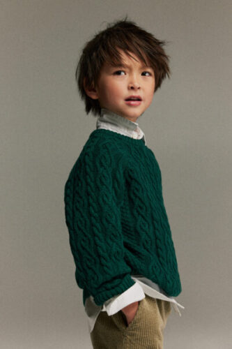 Mini me boy on model.