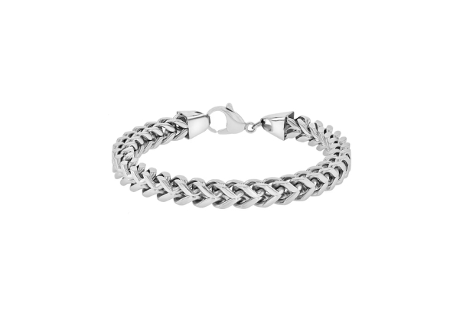 Peoples Jewellers Men's 8.0mm Franco Chain Bracelet in Stainless Steel - 9.25, $49
