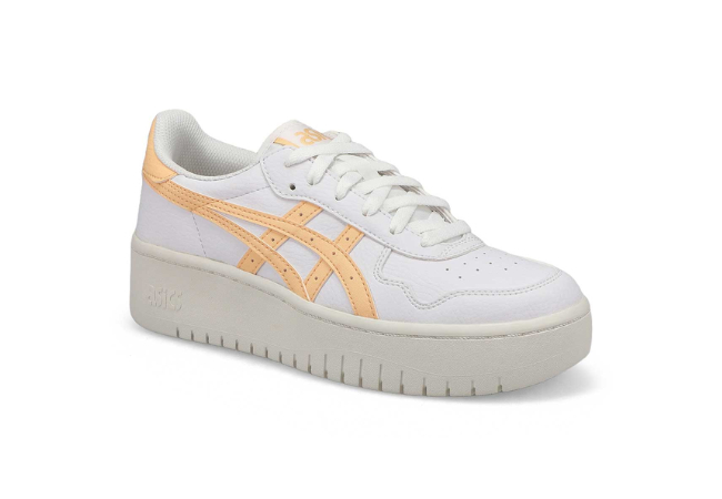 ASICS Ladies Japan S Platform Sneaker - White_Apricot at Soft Moc