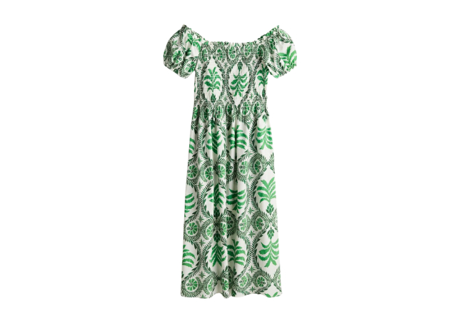 H&M Off-the-shoulder Poplin Dress