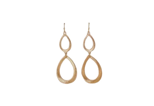 Rwco earrings with double teardrop pendants