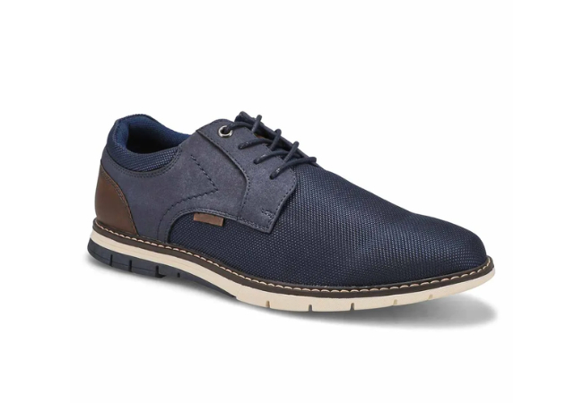 Steve Madden Mens Royce Lace Up Casual Oxford - Navy at SoftMoc, $99.99