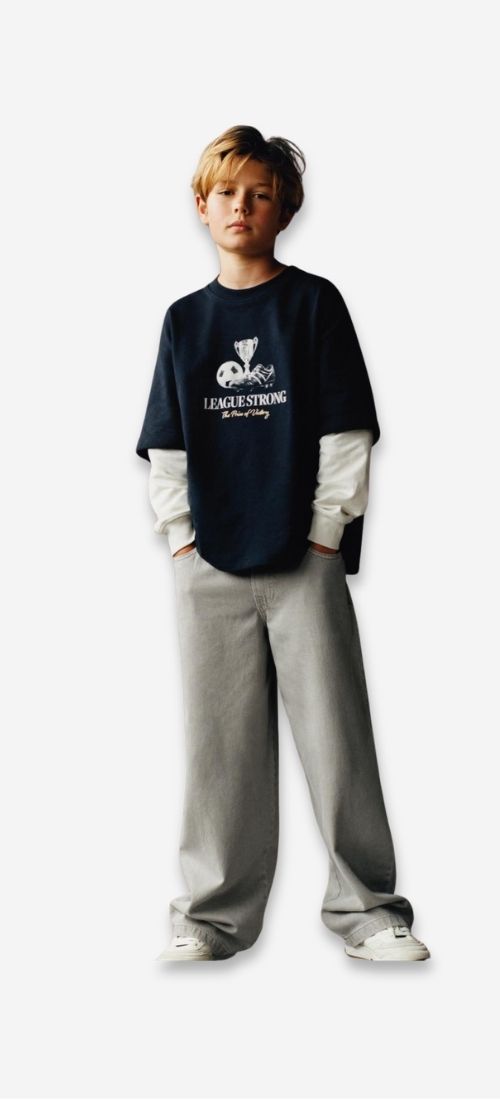 Zara double sleeve soccer t-Shirt