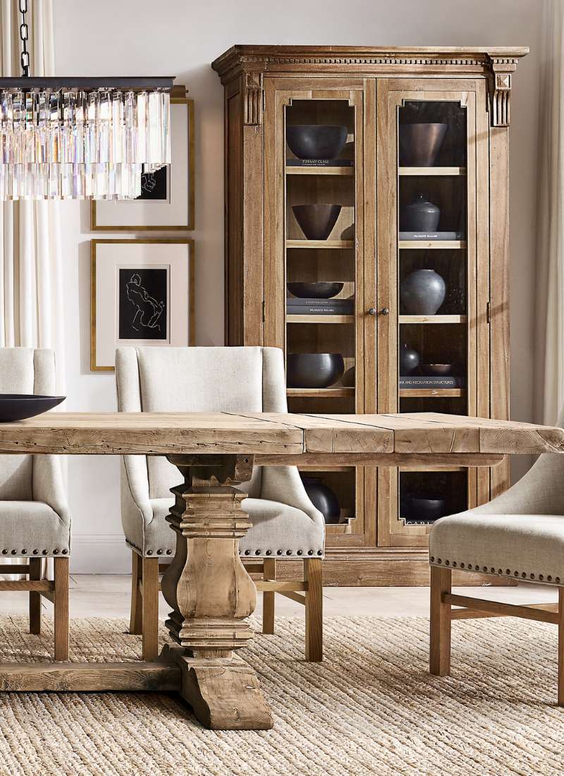 Salvaged Wood and Trestle dining tables